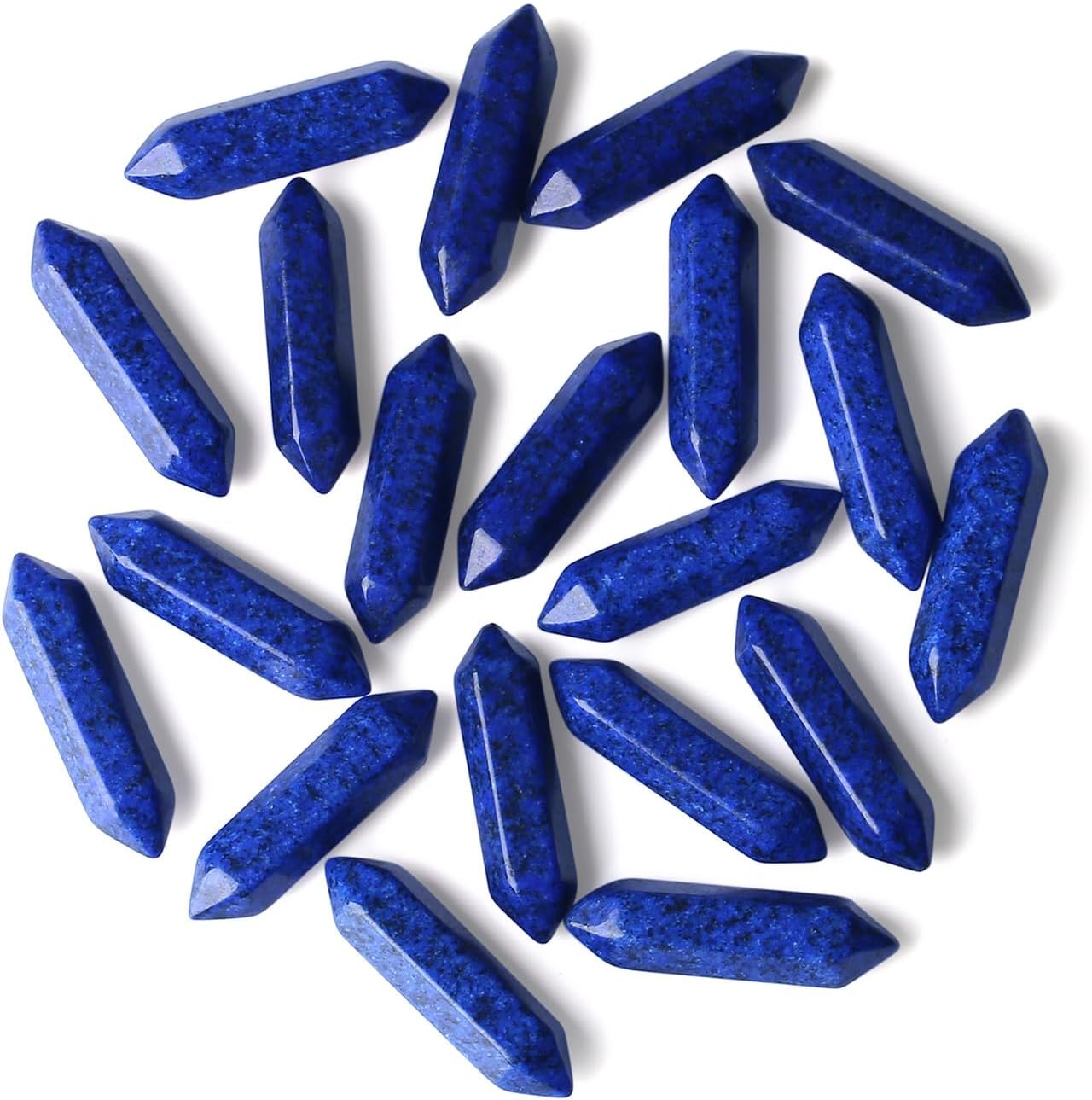 ZHIYUXI 20 Pcs Lapis Lazuli Crystal Lapis Lazuli Stone Gemstone Healing Crystals Tumbled Polished Energy Reiki Healing Stone Wholesale Crystal Wands Decor Gifts
