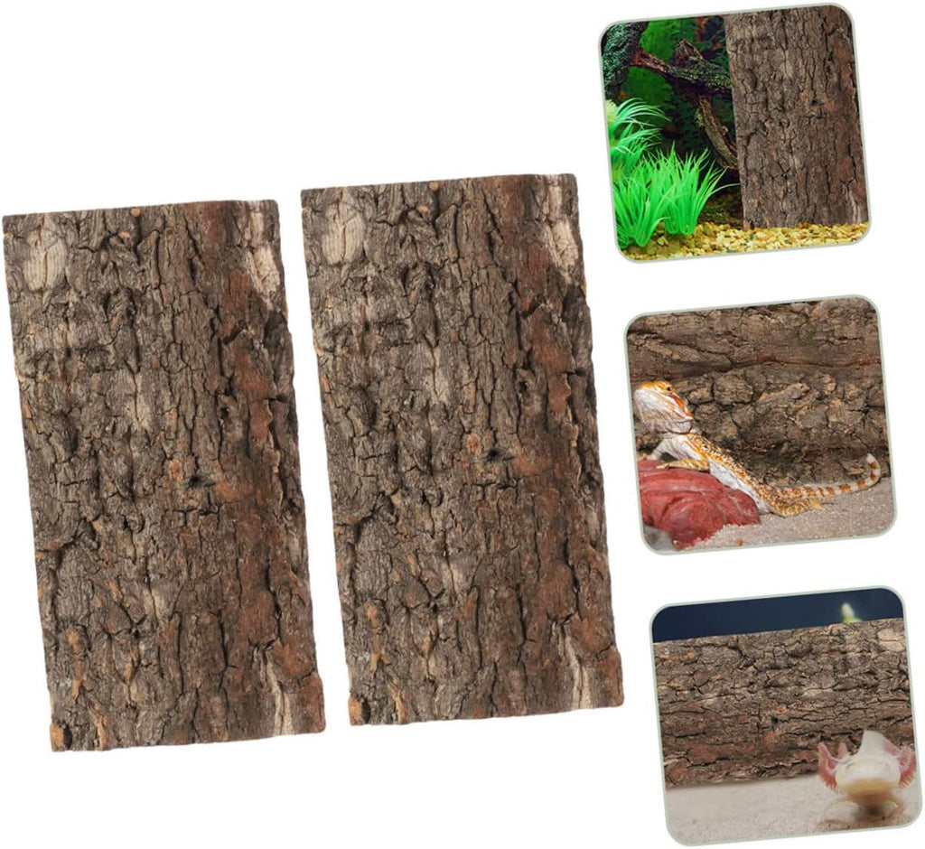 2pcs Natural Cork Bark Terrarium Decor for Reptile Tanks Lifelike Landscape Accents for Snakes Lizards More Enhances Aquatic Environments