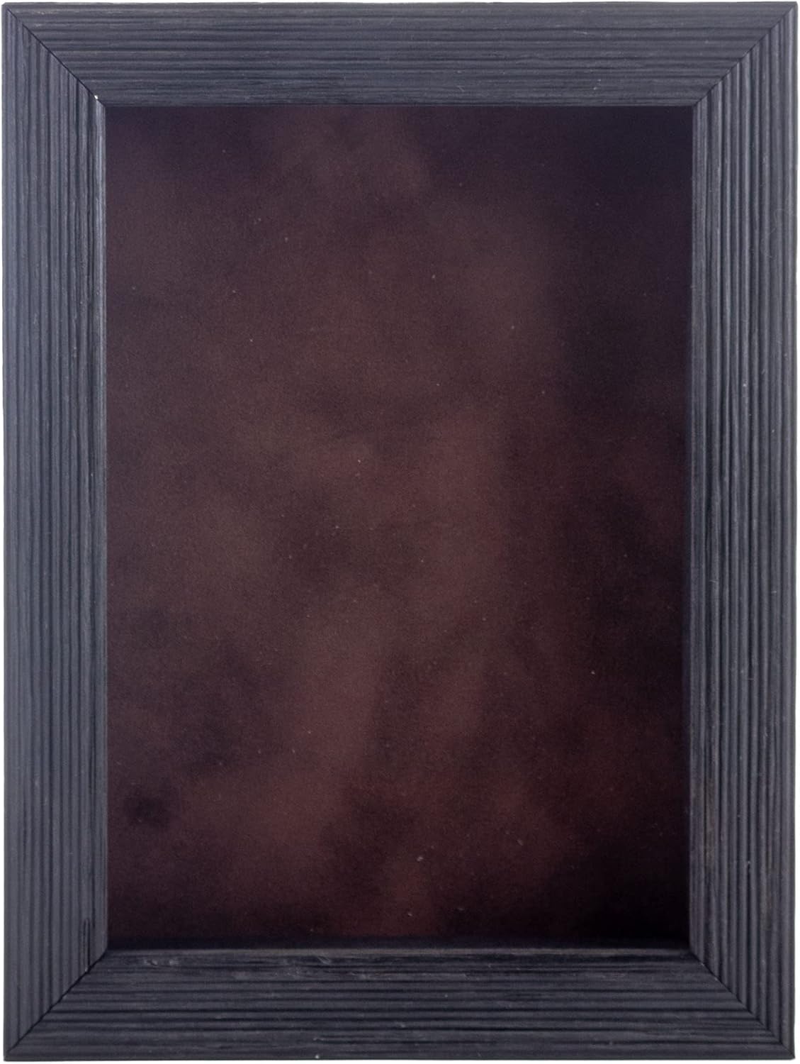 24x36 Shadow Box Frame Barnwood Black Wood | with a 1" Usable Display Depth | Includes a Brown Real Suede Texture Acid-Free Backing Board, UV Resistant Acrylic, and Hanging Hardware