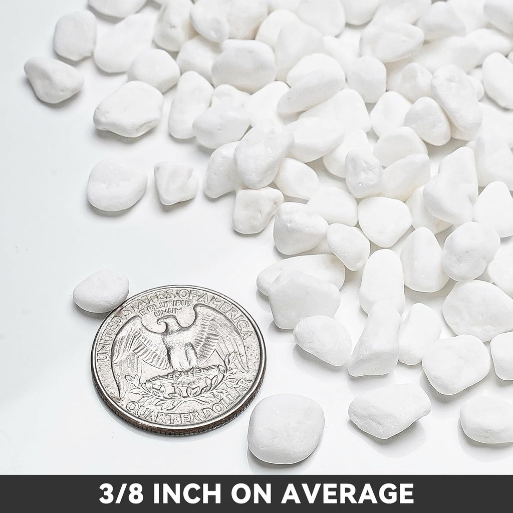 Onlyfire 2lb White Pebbles,1/5" Natural Decorative River Rocks Aquarium Gravel for Indoor Plants, Vases, Succulents and Outdoor Garden Landscaping