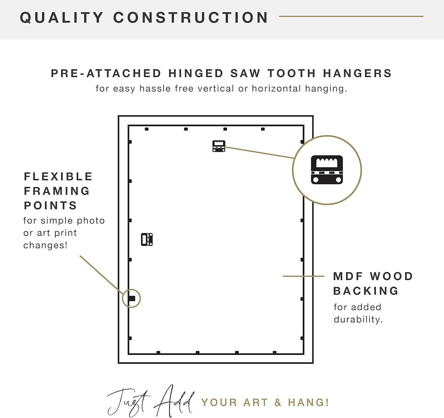 MCS Museum Poster Frame 20x28 Natural Woodgrain, Vertical & Horizontal Wall Hanging Large Picture Frame for Photos, Posters & Art Prints (1-Pack)