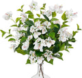 Hollyone 2Pcs Bougainvillea Artificial Flowers Bouquets White Fake Flower Silk Flowers with Long Stem Floral Arrangements Faux Bougainvillea Flower Plant for DIY Wedding Party Centerpieces Home Decor