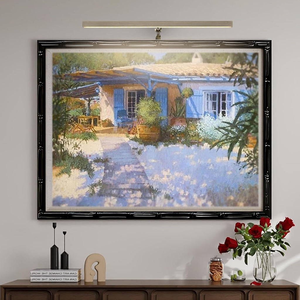 2 Pack LED Picture Lights for Paintings Plug in, 16 Inch 4W Adjustable Art Light Gallery Wall Light for Display Art Work, Antique Brass Finish, CRI90+, 3000K Warm White