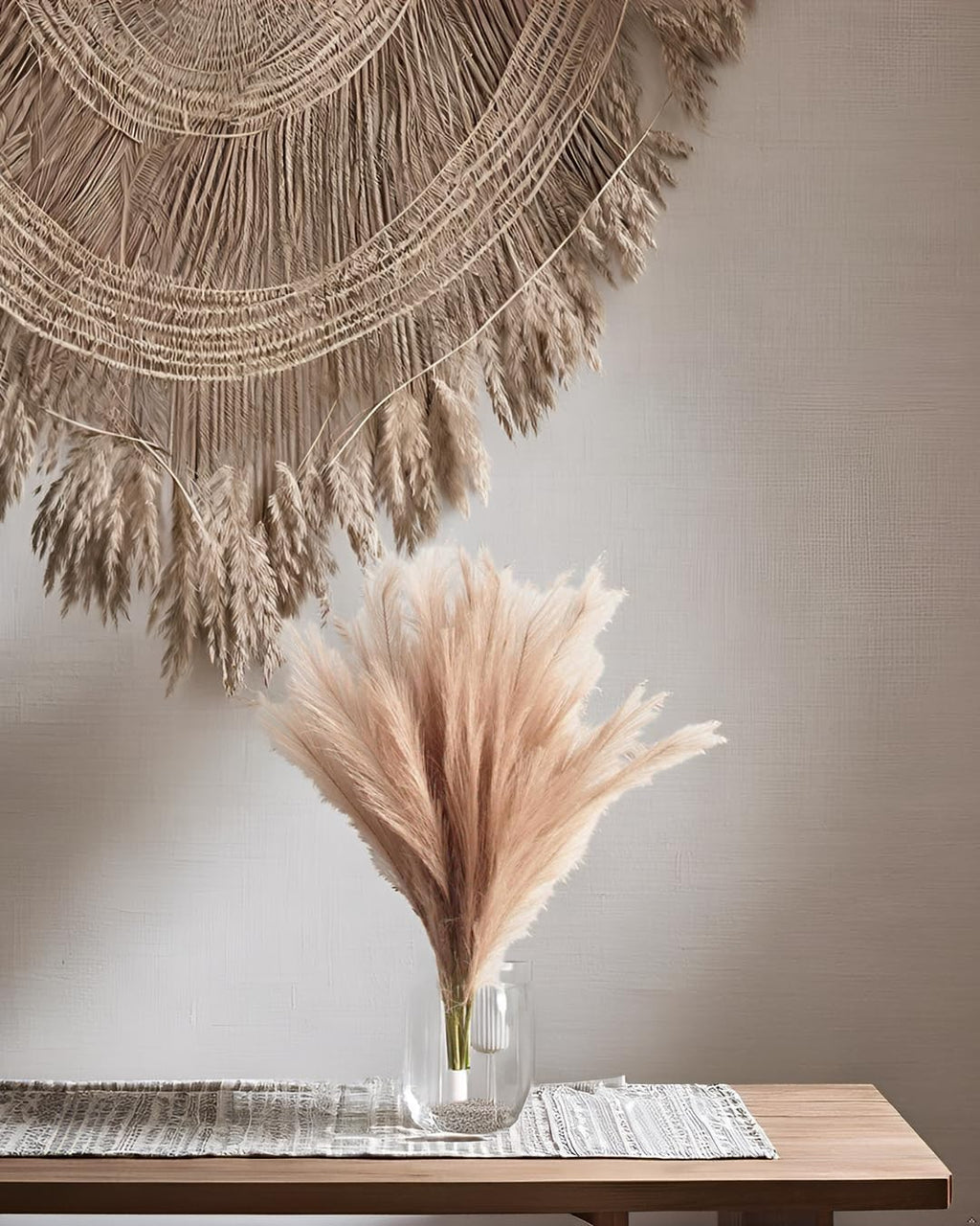 UiiziC Faux Pampas Grass Dried Fluffy Artificial 6pcs 35" Ascendant Grass for Vase Fillers Wedding Party Bouquets Home Hotel Centerpieces Decor (Brown)