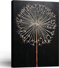 Framed Dandelion Plant Fun Wall Art Decor Canvas Print Poster Picture Modern Minimalist Artwork Bathroom Living Room Bedroom Office Gallery Decor 12x16 Inch Ready to Hang