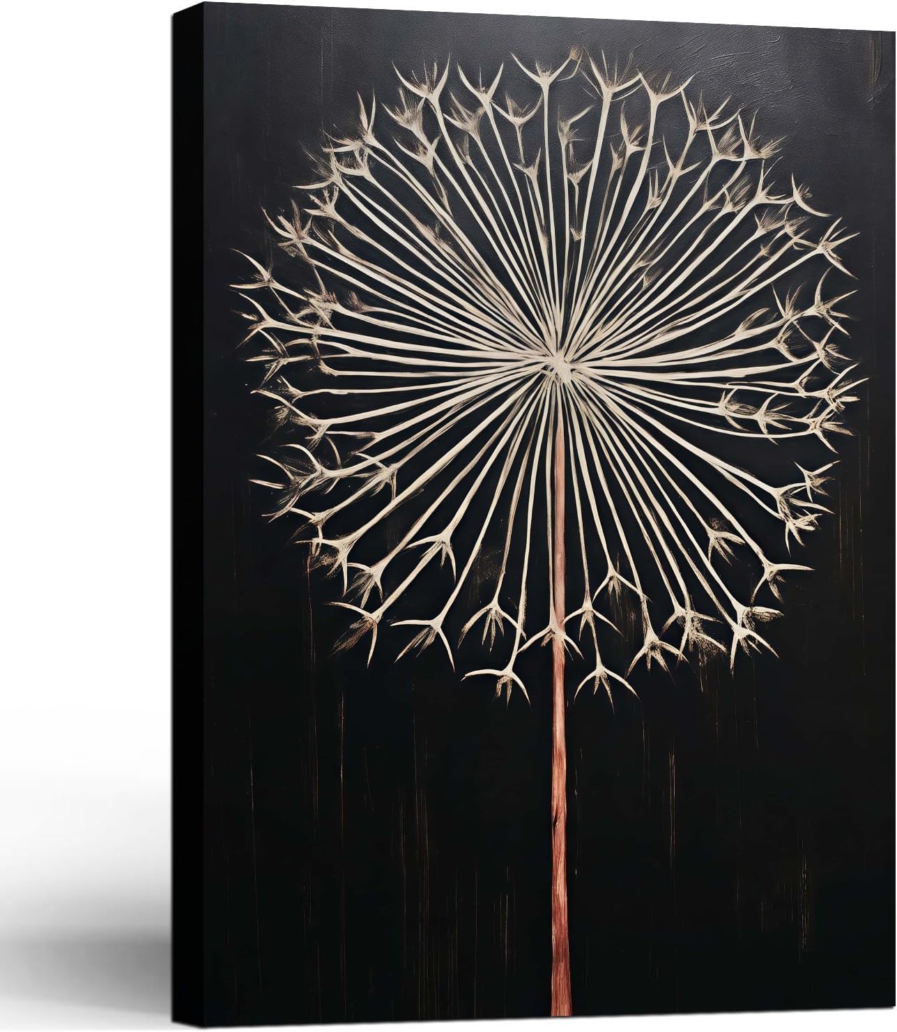Framed Dandelion Plant Fun Wall Art Decor Canvas Print Poster Picture Modern Minimalist Artwork Bathroom Living Room Bedroom Office Gallery Decor 16x24 Inch Ready to Hang