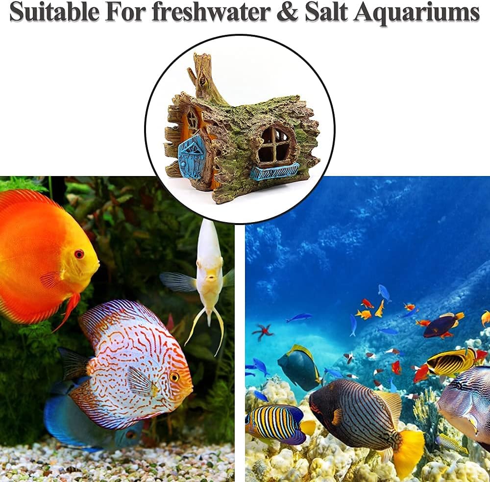 fazhongfa Fish Tank Decorations Betta House Hide Cave Aquarium Ornament Small and Medium Fish Accessories Fish Resin Toys Hideouts Aquarium Backgrounds