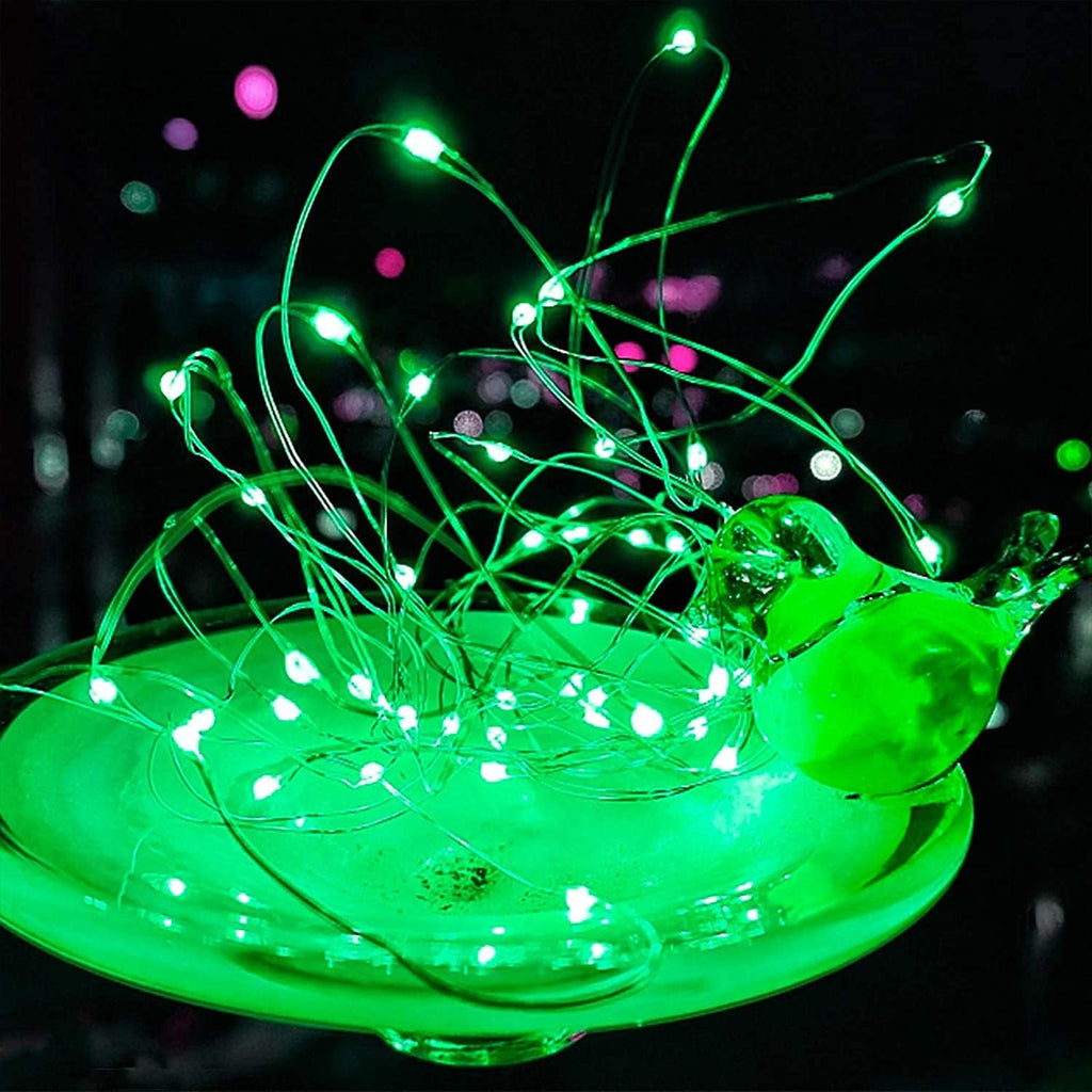 ANGMLN 10 Pack Green Fairy Lights 9.8' 30 LED Mini String Lights for Crafts, Christmas, Wedding, St Patrick's Day, Party, Costume Decoration