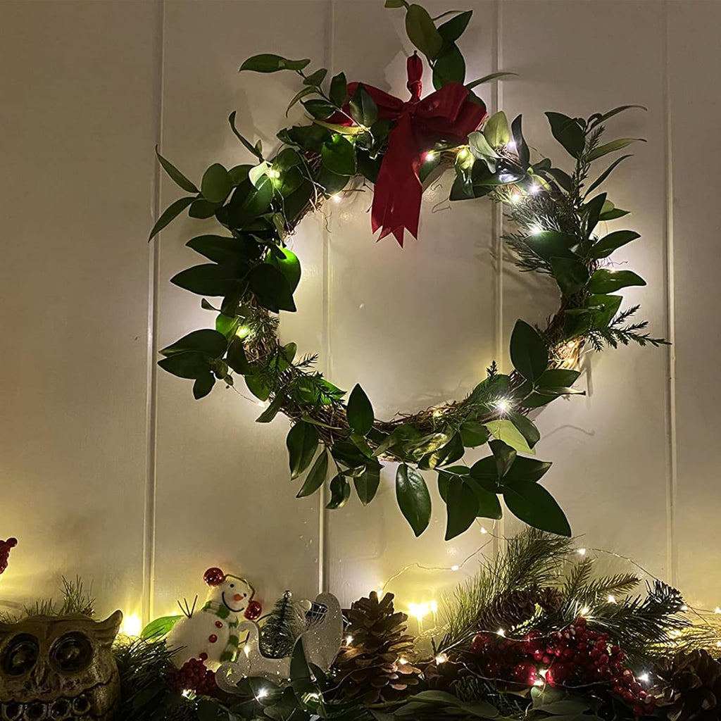 2pcs 16inch Large Natural Grapevine Wreath Rings Rattan Vine Branch Wreath Hoop for DIY Craft Christmas Easter Holiday Decoration Seasonal Decors (2pcs 40cm/16inch)