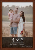 wallsthatspeak 4x6 Dark Walnut Rustic Pine Picture Frame for Puzzles Posters Photos or Artwork