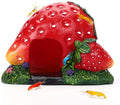 Strawberry Aquarium Decoration Resin-Cute Fish Tank Ornament with Hiding Cave for Betta & Small Fish-Approx. 4.7" L x 4.3" W x 3.5" H (Strawberry)