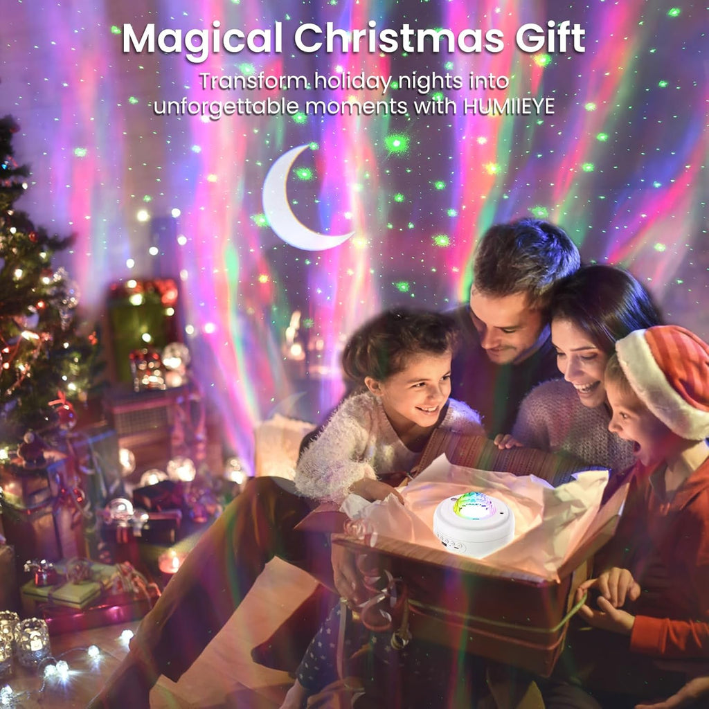 Galaxy Projector with Bluetooth Speaker, Night Light Star Projector for Bedroom, 8 Modes Northern Lights Aurora Projector with Moon, Mood Ambient Lighting for Kids Adults Room, Cord Powered