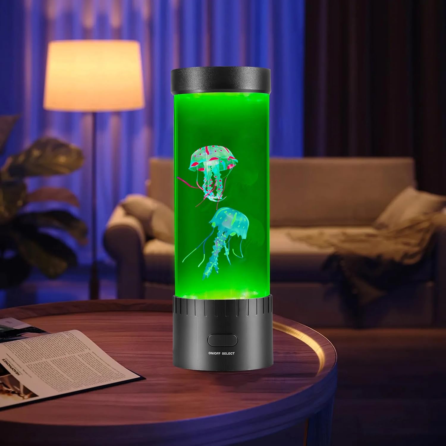 Jellyfish Lamp with Realistic Movement – 2 Lifelike Jellyfish, 16-Color LED Night Light, Lava Lamp Effect & Water-Powered Aquarium Decor for Bedroom, Office, Kids Room – Easy Setup, Whisper-Quiet