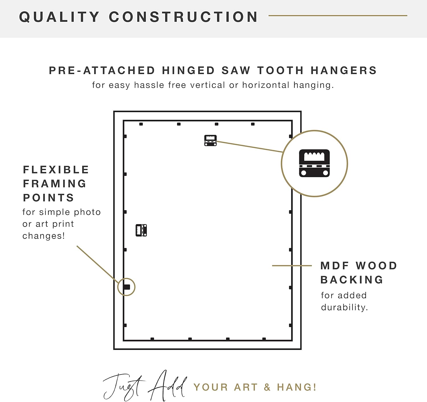 MCS Museum Poster Frame 20x27 Natural Woodgrain, Vertical & Horizontal Wall Hanging Large Picture Frame for Photos, Posters & Art Prints (1-Pack)