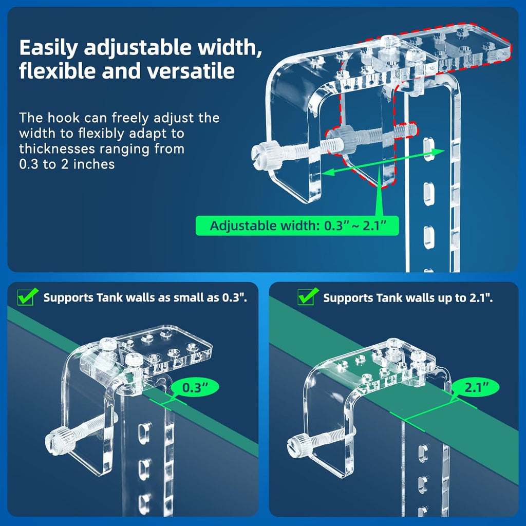 Turtle Docks Large Adjustable Turtle Basking Platform for Aquatic Turtles, Design for Tanks 0.3"-2" Thick, Stable Construction,Slip-Resistant Ramp,Adjustable Ramp Direction (13'' x 6.9'')
