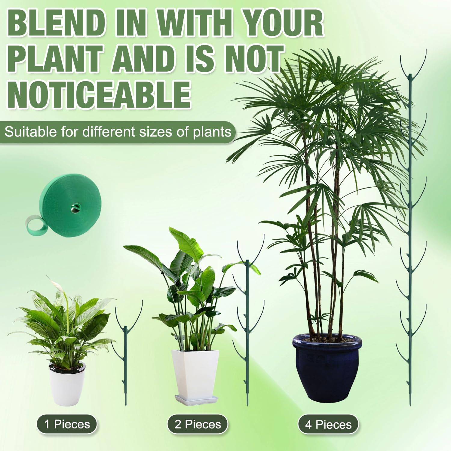Stackable Monstera Plant Support, Garden Stakes for Climing Plants Stem Support, Plant Sticks for Outdoor Potted Plants, Pothos, Vine, Flower Use (5pcs)