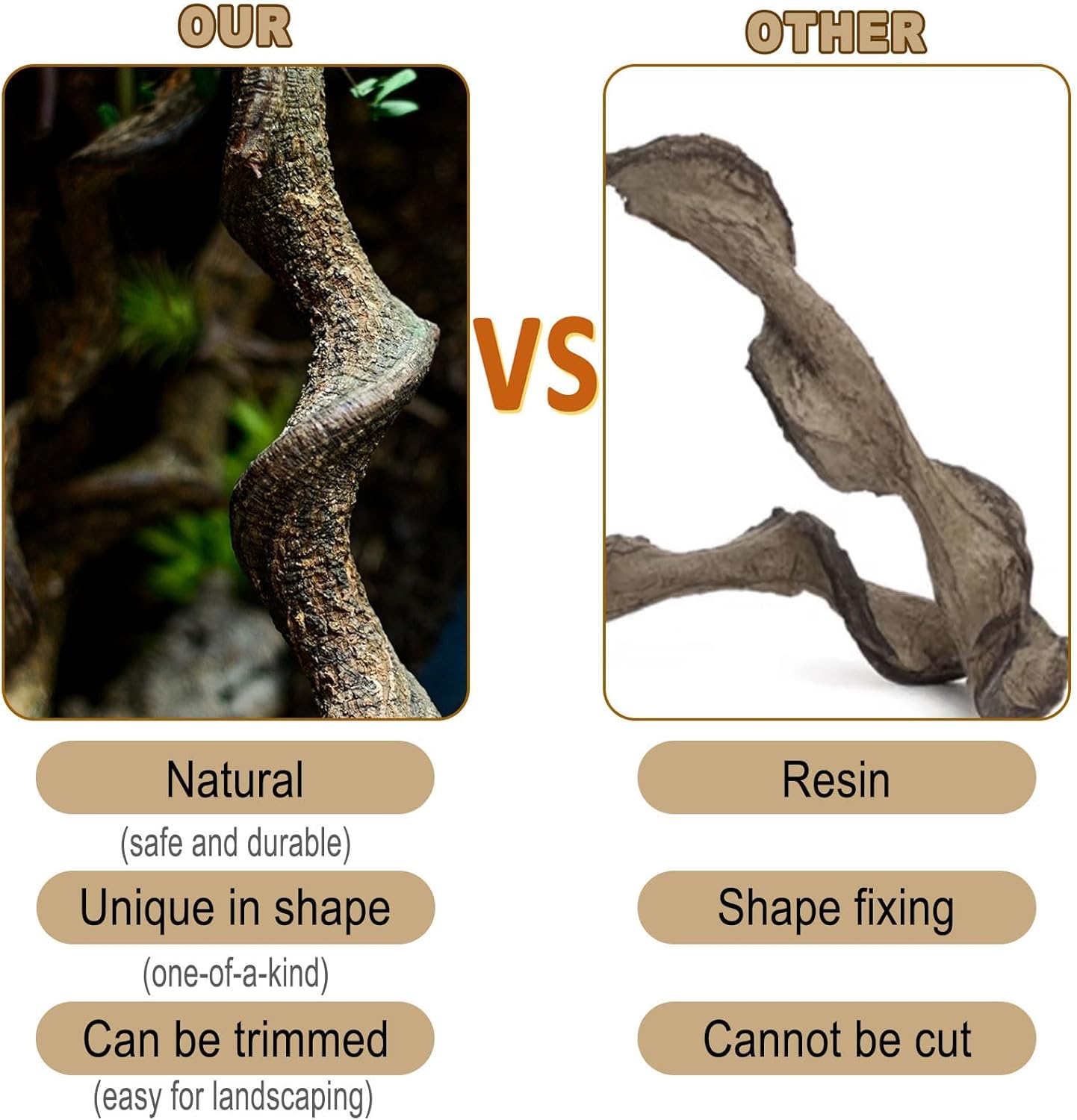 BNOSDM Reptile Forest Climbing Branch Decor 4PCS Crested Gecko Climb Wood Natural Branches Tree for Snake Frog Chameleon Spider Bearded Dragon Terrarium Habitat Tank Accessories