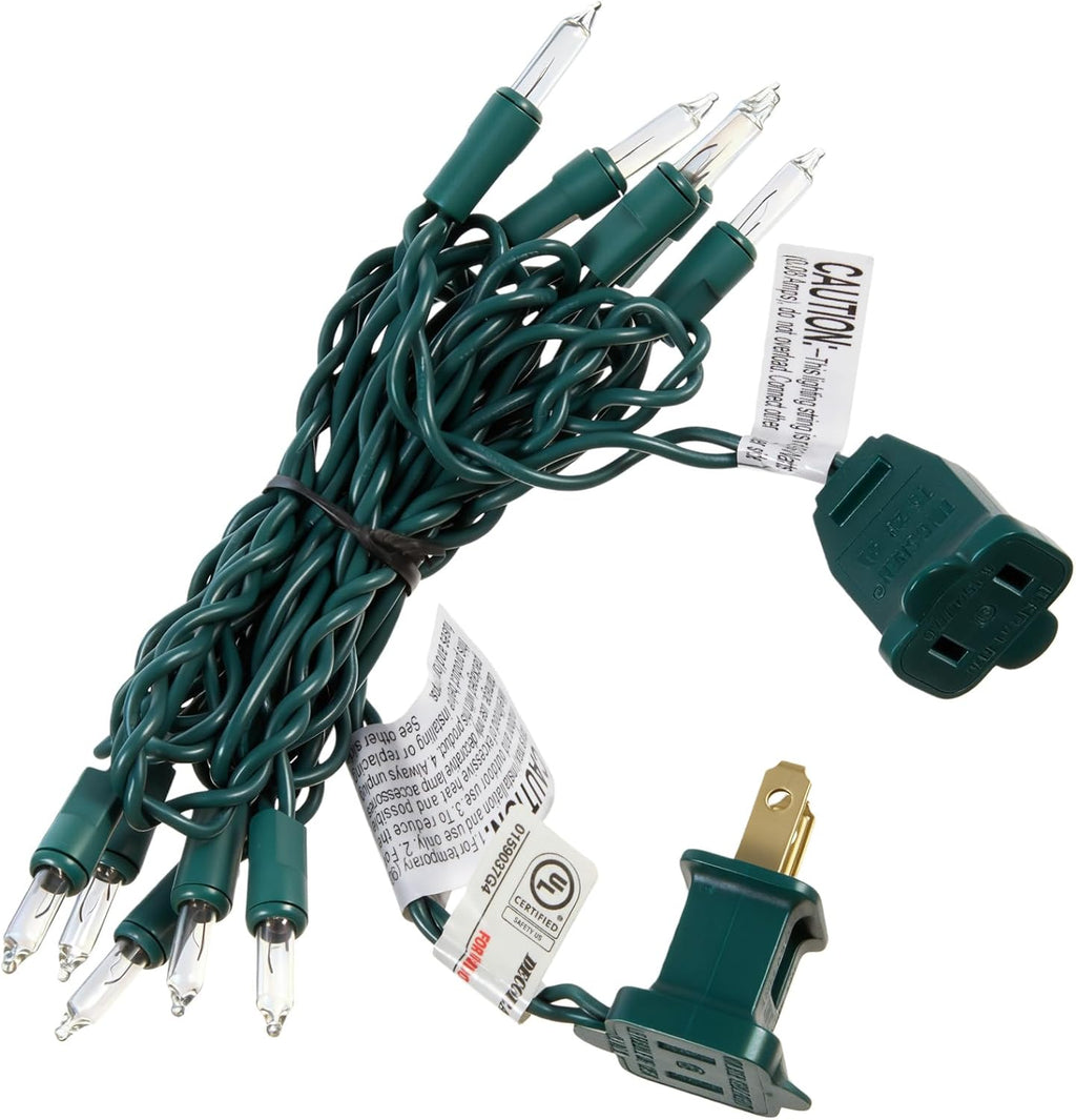 Mini Christmas Lights String Warm White Vintage Short Strand String Lights, Clear Bulbs Wire Fit Light up Christmas Decorations(10 Bulbs Connectable,5.5ft,Green)
