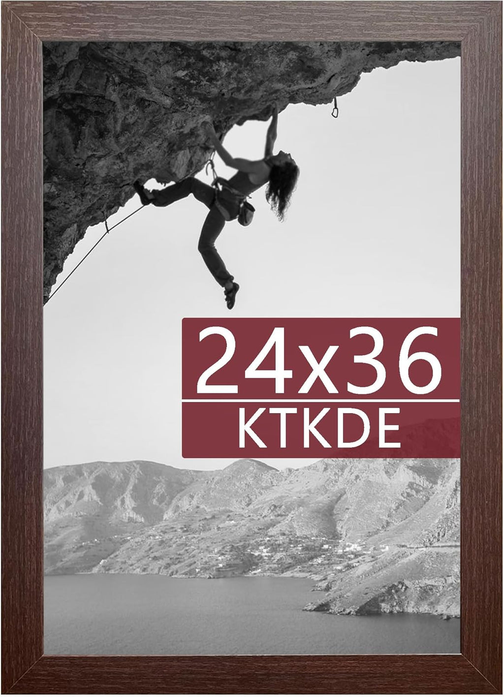 KTKDE 24x36 Picture Frame Wooden with Polished Plexiglass, Studio Gallery Vertical & Horizontal Wall Hanging Large Poster Frame for Photos,Minimalist Style -Any style Best gift