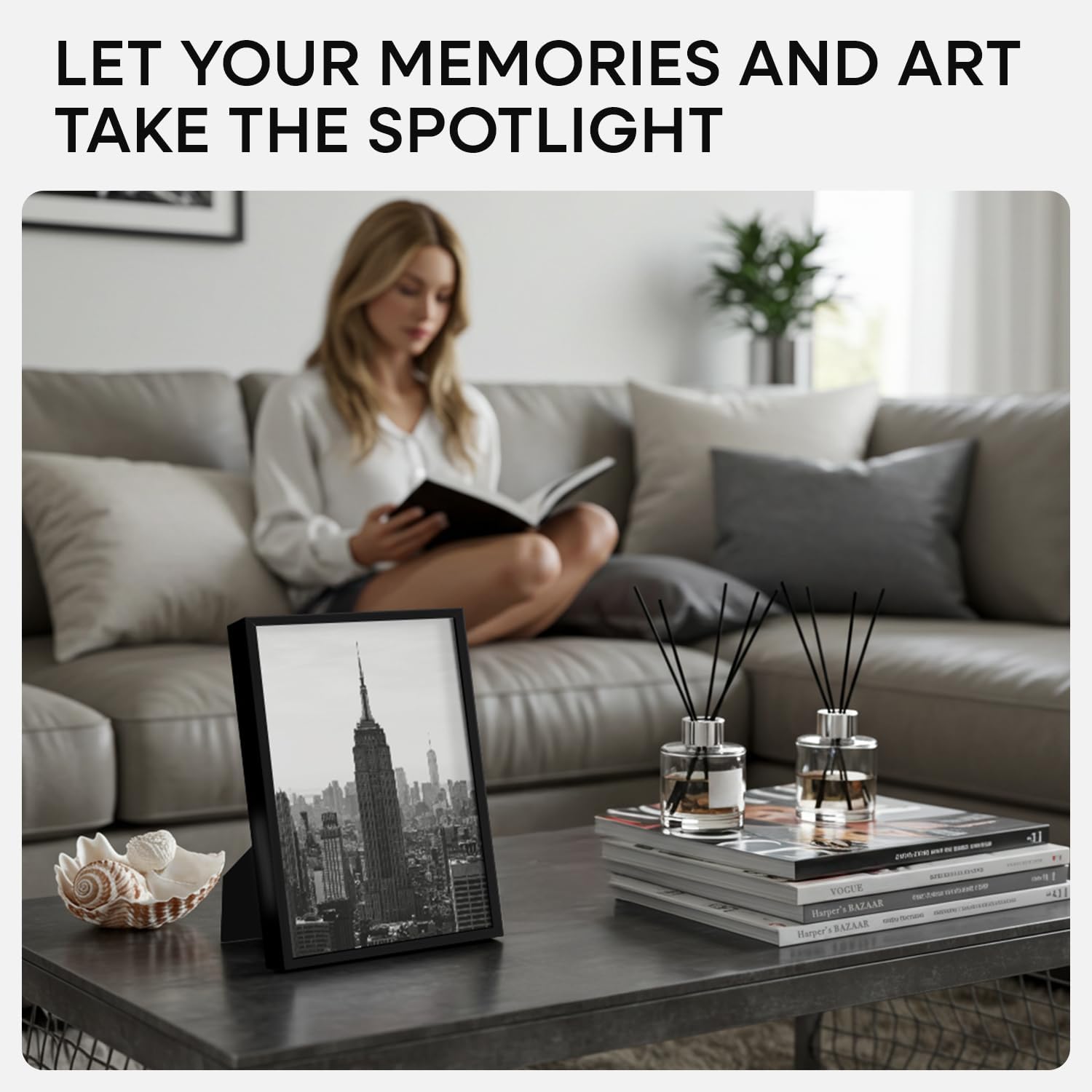 Homeforia 8x12 Picture Frame Black, High End Metal 8 x 12 Poster Frames with Mat 6 by 8 for Photo, 12x8 Frame Matted to 6x8 inch Print, 8by12 Wall or Tabletop Frame, Tempered Glass, Wall Kit, Set of 3