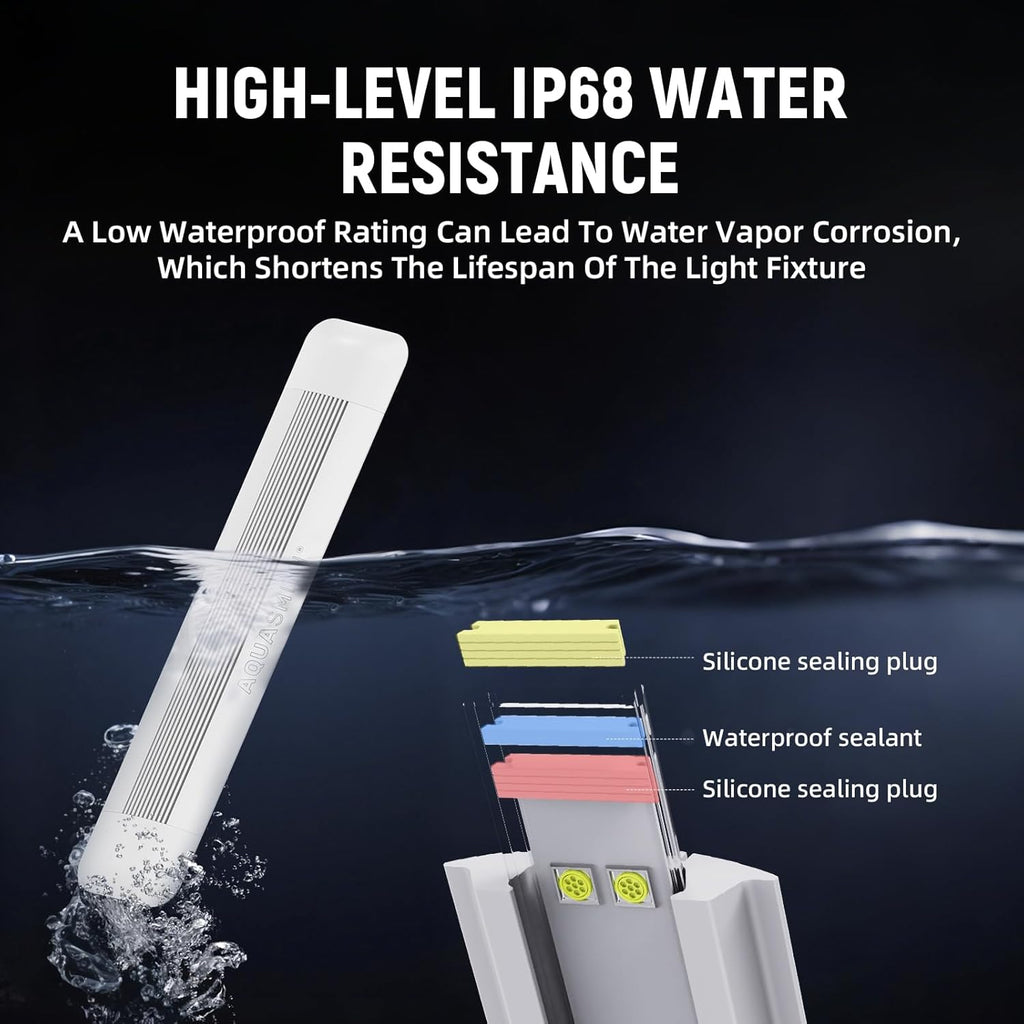 Aquarium Light,Fish More Red Water is Not,Specific Full Spectrum Fish Tank Light,Comes with Two Mounting Brackets, Timing Function, Memory Feature, Adjustable Brightness, IP68 (14IN)