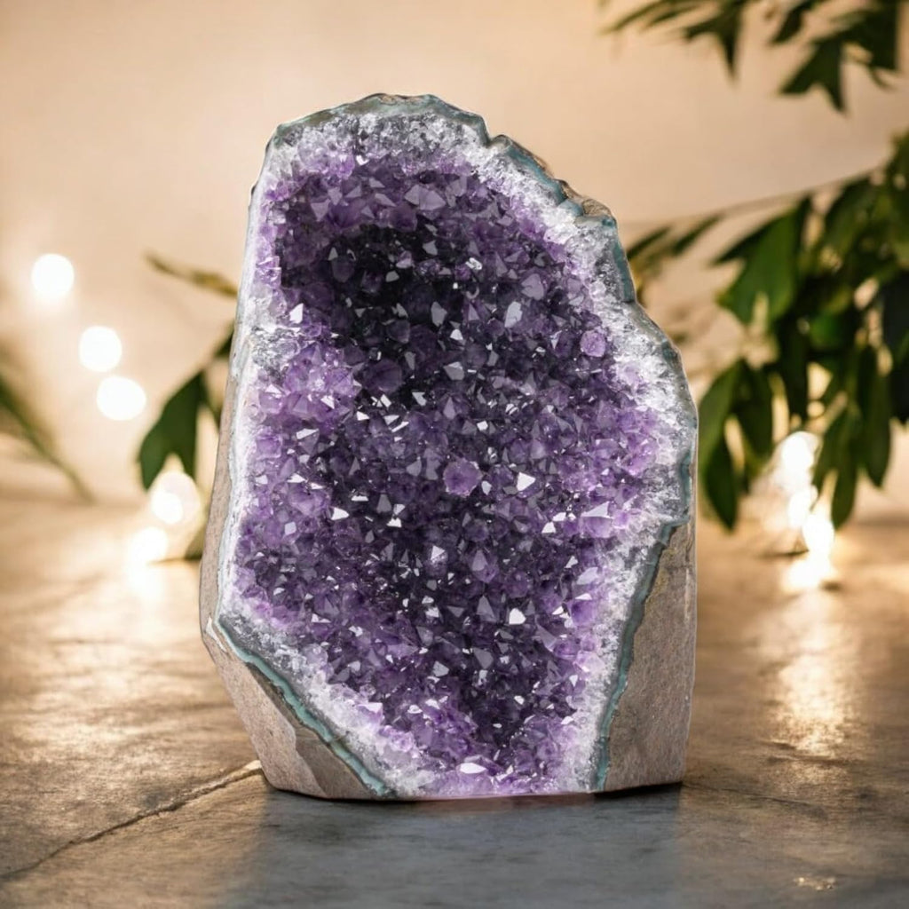 Large Natural Amethyst (6.5 lb to 8 lb) Crystal Clusters Stone from Uruguay Raw Geode Quartz - Deep Purple Color