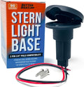 Boat Stern Light Base, Navigation and Anchor Light Base Socket, 2-Pin Plug for Stern Lights, Vertical Slot Design for Boats