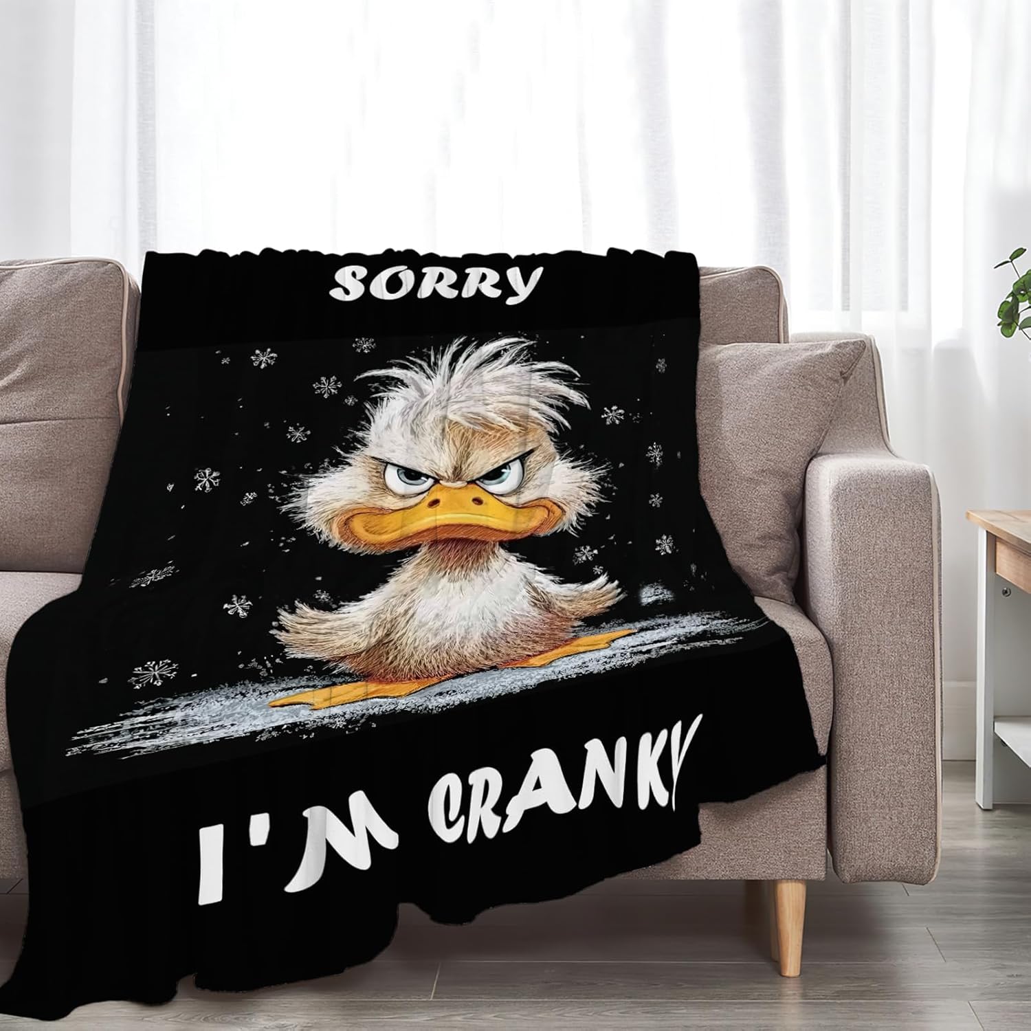 Funny Duck Blanket Cute Animal Throw Blankets Gifts for Girls Boys Kids Duck Lover Soft Cozy Fleece Plush for Couch Sofa Bed 50"x40"