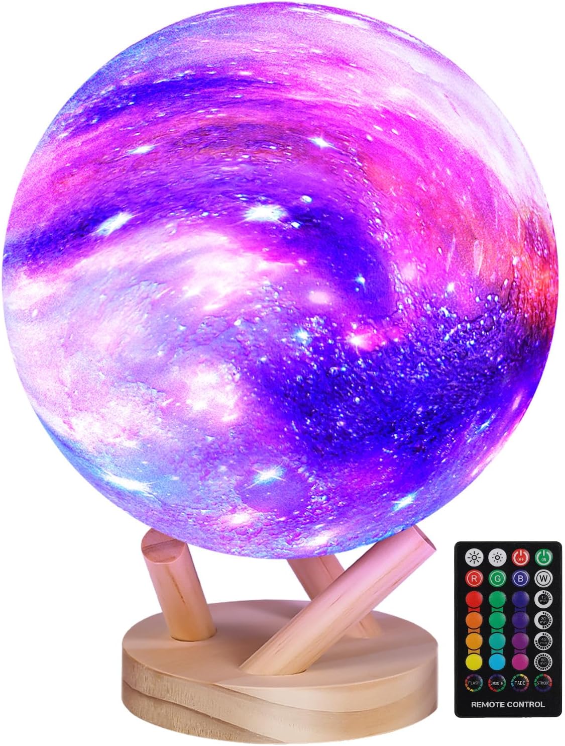 Moon Lamp Galaxy Lamp 6 inch 16 Colors LED 3D Moon Light, Remote & Touch Control Lava Lamp Moon Night Light Gifts for Girls Boys Kids Women Birthday