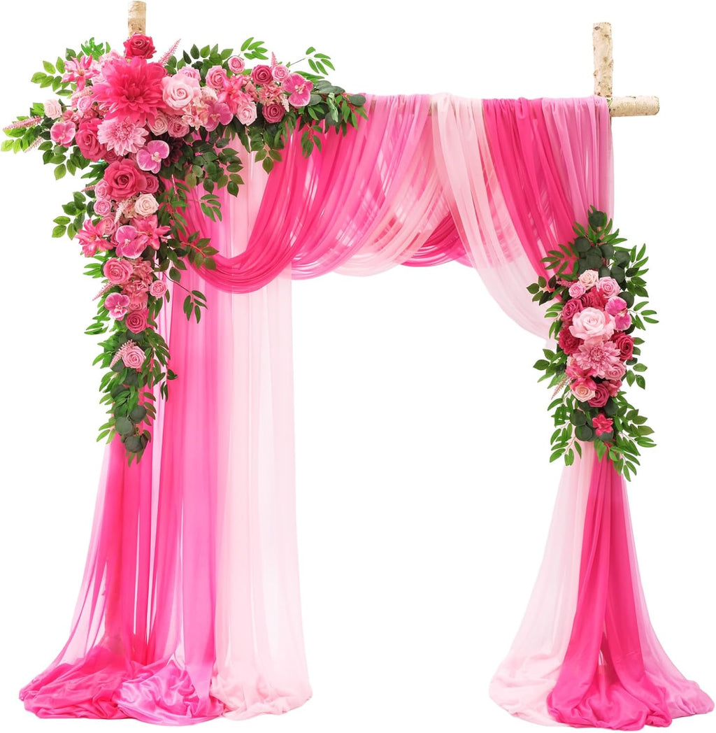 TINGE TIME Artificial Arch Flowers Kit Pack of 5, Wedding Decorations for Reception with Hanging Flowers, Wedding Arch Silk Floral Arrangements Ceremony Backdrop Bridal Shower Outdoor Party Decor