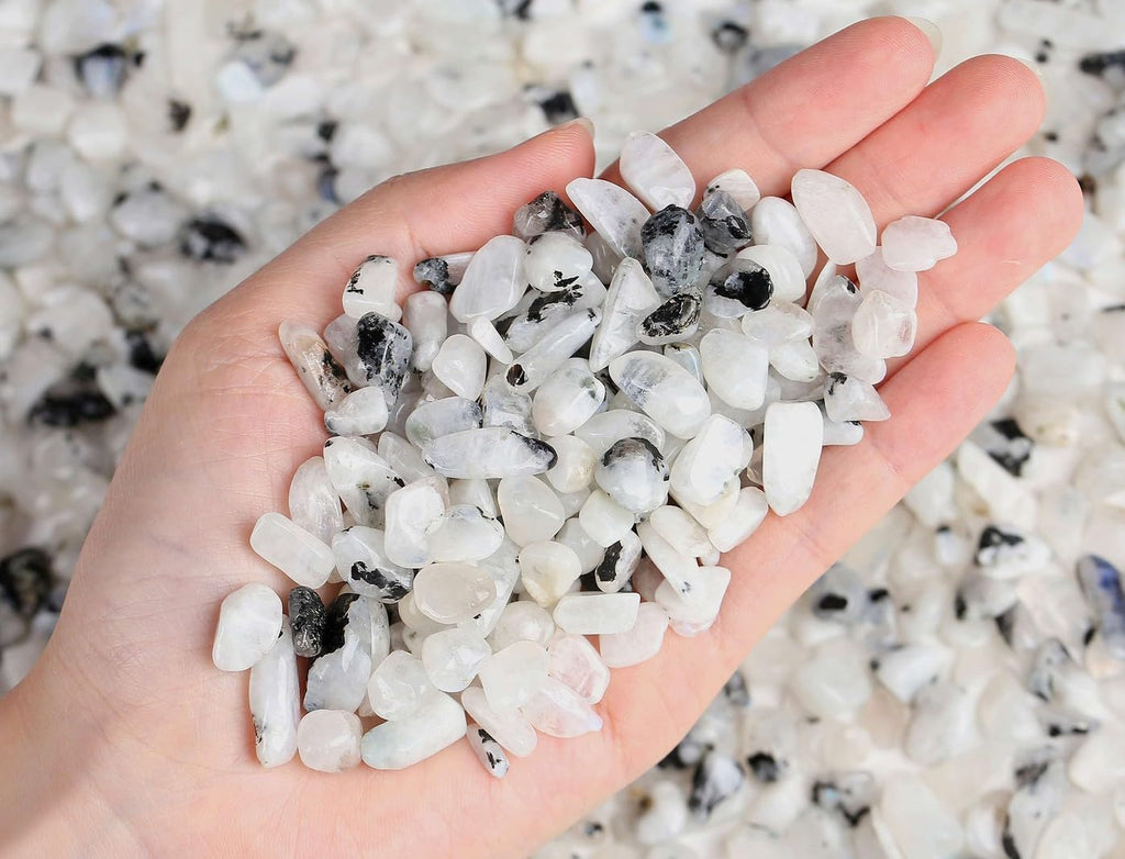 LAIDANLA White Labradorite 1lb Crystal Polished Tumbled Stones Irregular Shaped Crystal Chips Bulk Natural Gemstone Aquarium Gravel Rocks Vase Filler Fish Tank Gravel Home Decoration