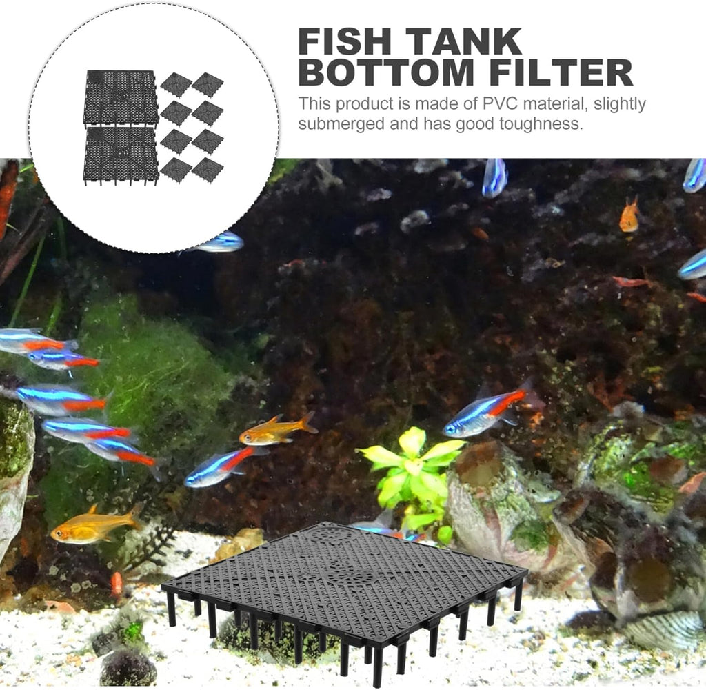 Scicalife Aquarium Bottom Filter Plate 5.9X5.9 Inch PVC Undergravel Filter Board Water Permeable Fish Tank Separator for Large Dragon Fish Breeding and Marine Aquariums