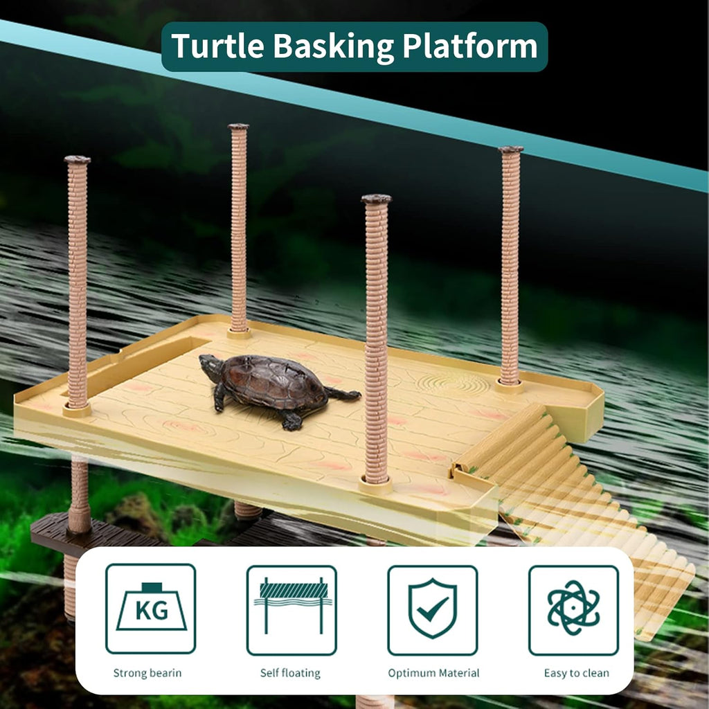 Tfwadmx Large Turtle Basking Platform, Floating Turtle Dock, Turtles Platform for Aquarium,Aquatic Turtles, Frogs, Crabs