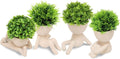 MAKHOT 4pcs Fake Succulents for Office Decorations, Artificial Succulents Plants for Work Desk, Faux Mini Plants Home Decor - Small Plant for Office Women Cubicle Decoration(Cream Color)