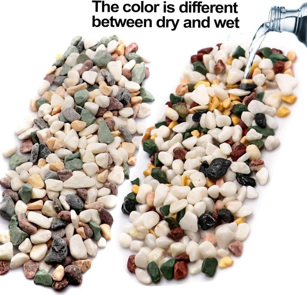 TOYPOPOR 6LB Succulent and Cactus Gravel Pebbles, 1/5 Inch Natural Decorative Polished Stones, River Rocks for Plants, Vases, Aquariums, Terrarium and Outdoor Gardening, Mixed Color
