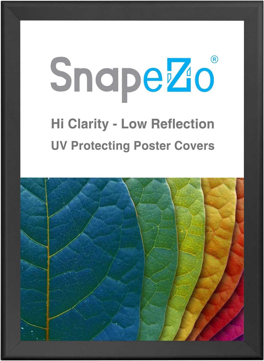 SnapeZo Black 33x46 Poster Frame, 1.7" Aluminum Profile, Front-Loading Snap Frame, Wall Mounting, Wide Series