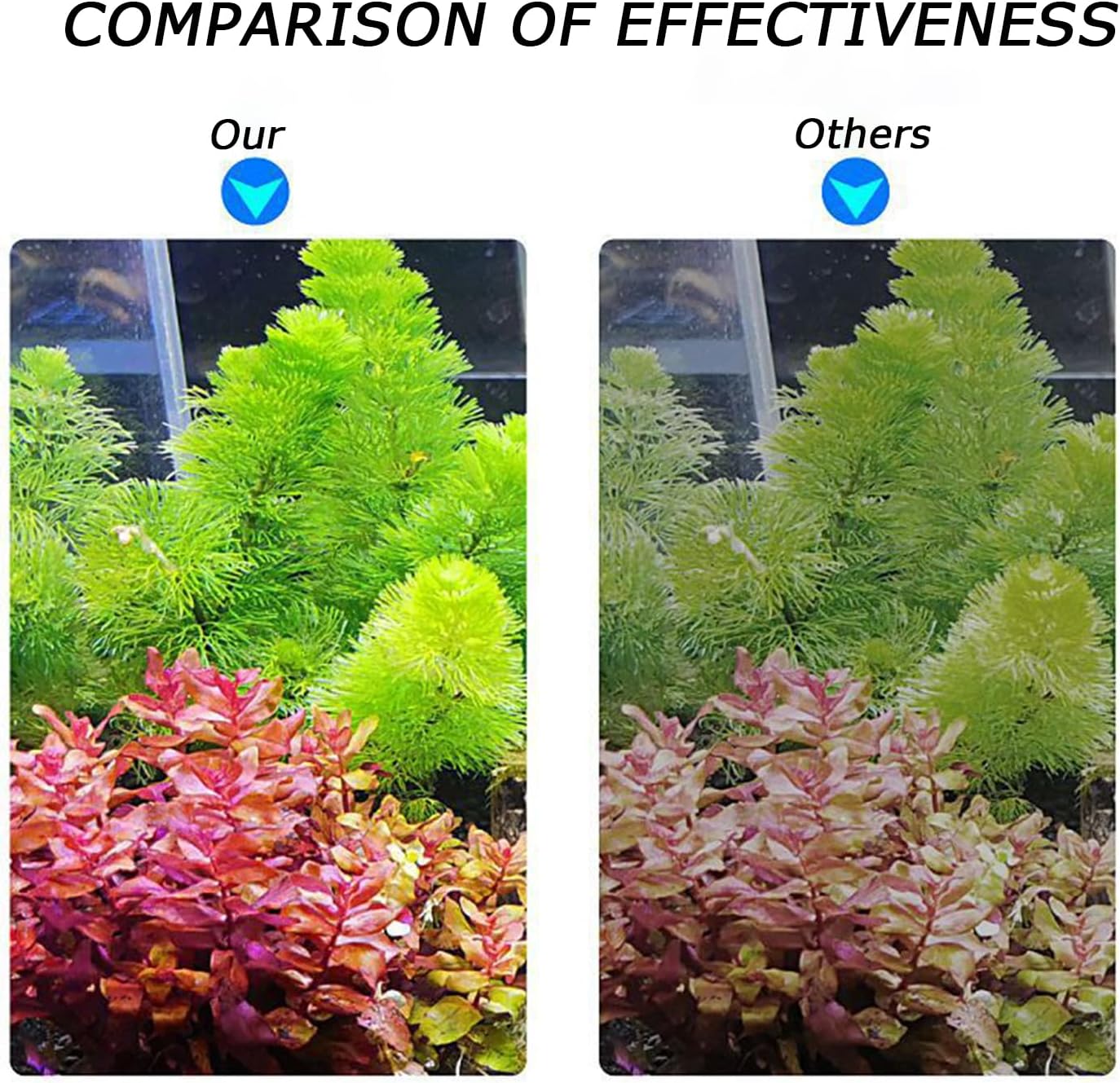 LED Aquarium Light Full Spectrum Clip Fish Tank Light Plants Light 360° Adjustable 2 Light Bar Super-Bright 13.2W Suitable for 20-75 Gal Fish Tank