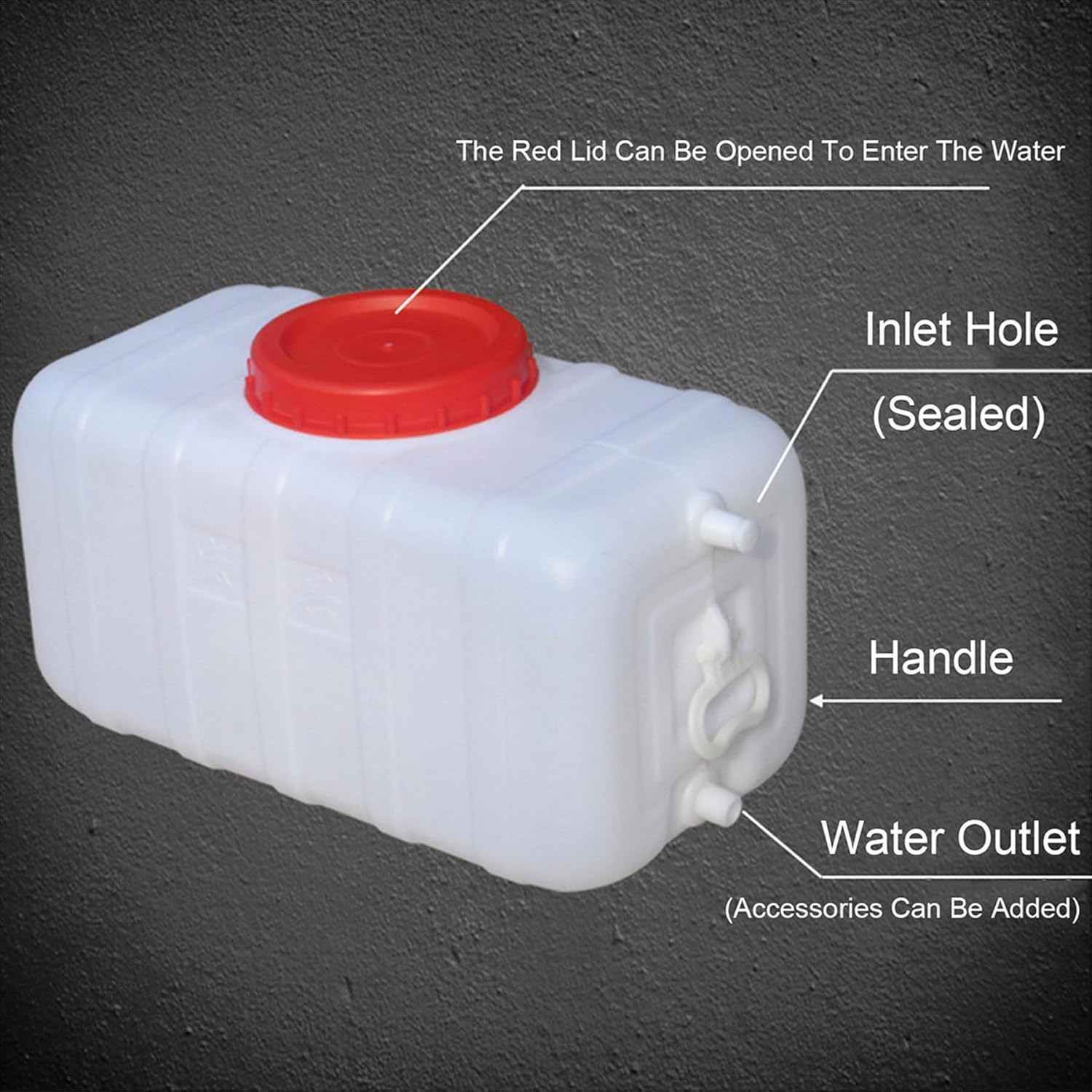 Portable Water Container with Tap, Heavy Duty Water Tank Plastic Water Storage Carrier 50L 80L 110L 200L Water Bucket Jug for Camping Outdoor Hiking Travel Emergency(Size:50L)