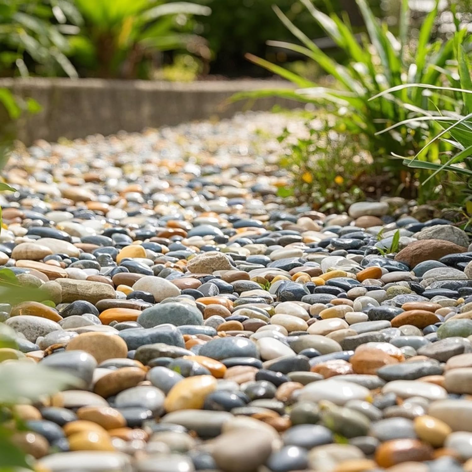 Pebbles for Indoor Plants, 5lbs Colorful Pebbles 0.5-1.2 Inch Decorative River Rocks for Planters, High Polished Stones for Vase Filler Fish Tank Landscaping Garden