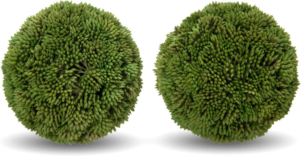 MyGift 4 Inch Decorative Boxwood Balls Topiary, Lifelike Artificial Foliage Greenery Faux Bowl Fillers, Set of 2
