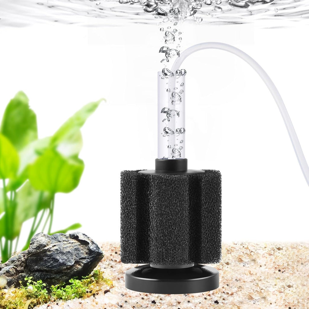 FEDOUR Aquarium Sponge Filter, Ultra Quiet Aeration Bio Sponge Filters for Breeding Fry Shrimp Betta Fish Tank, Efficient Submersible Aquarium Filter for up to 100Gallon Tank (S for up to 15gallon)