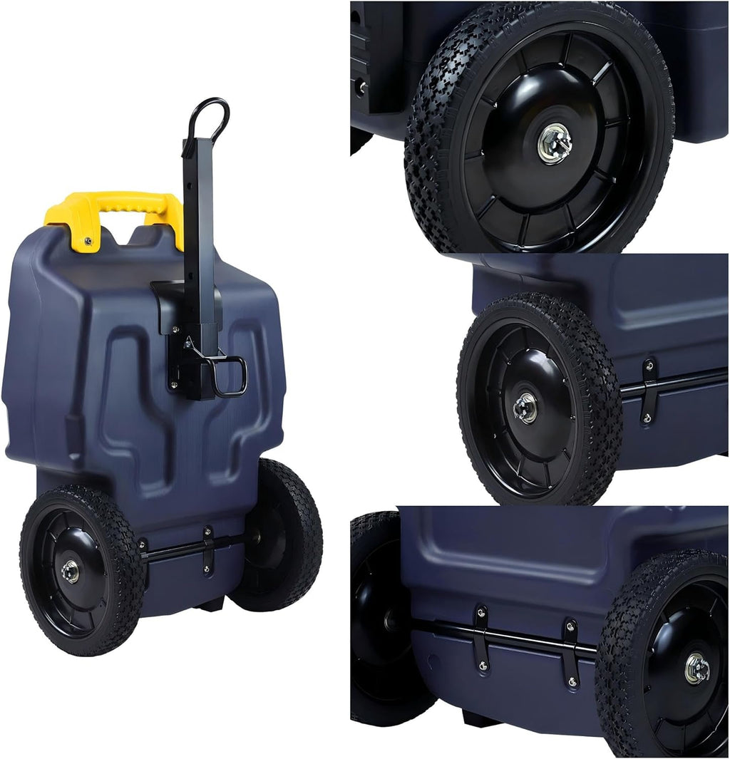 16 Gallon RV Portable Waste Tank 2 Wheel Tote Tank