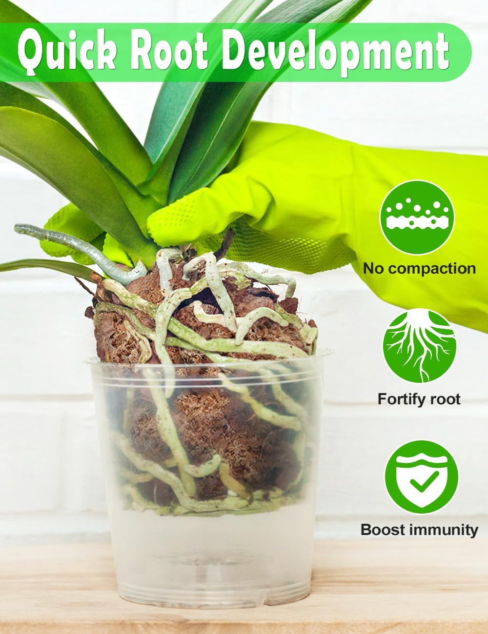 TOYPOPOR Orchid Potting Mix for Repotting with Moss Pine Bark Mulch Perlite Stone and Coco Peat Natural Ingredients, Orchid Bark Potting Mix Orchid Repotting Kit Drainage Indoor Potting Medium 1qt