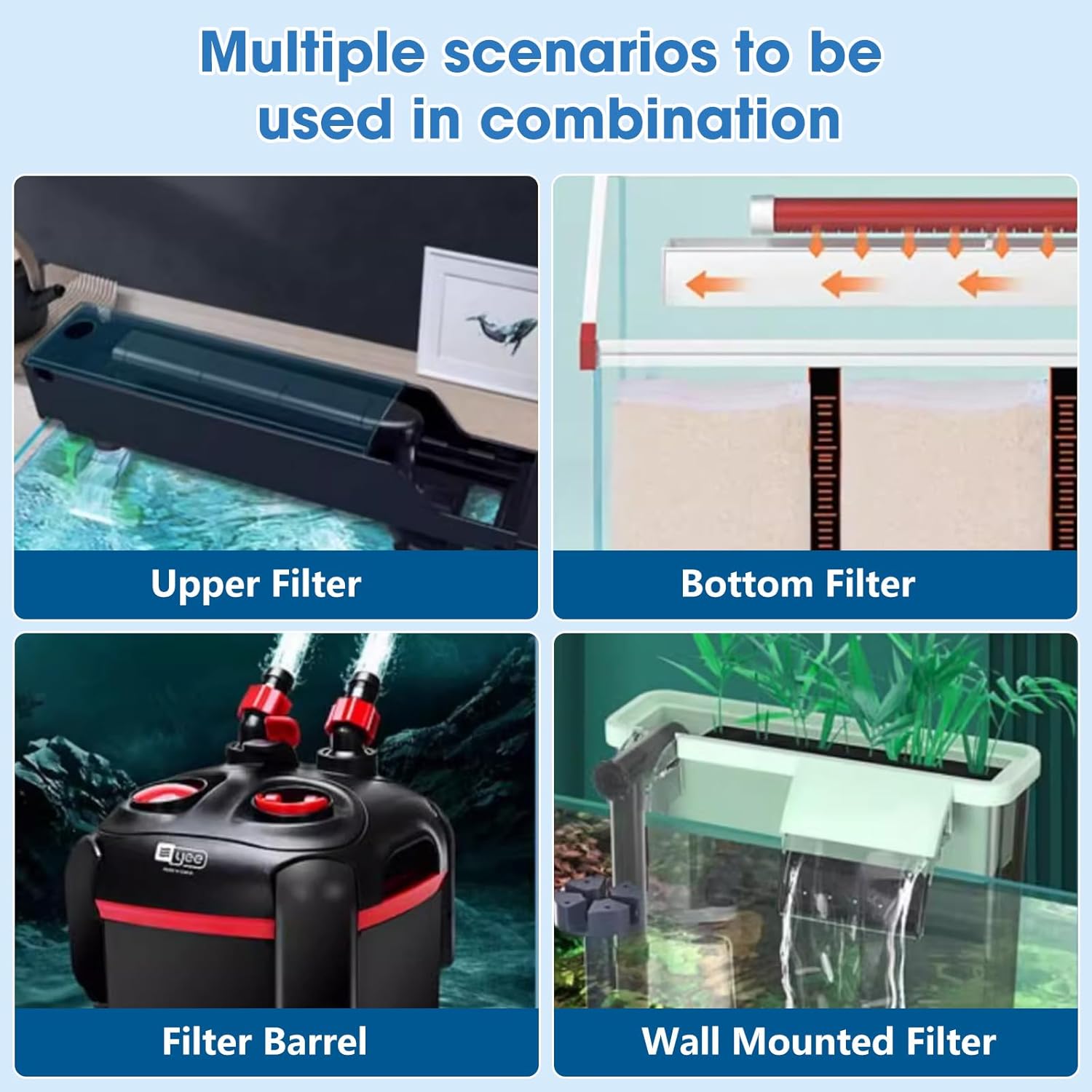 Aquarium Filter Resin for Water Purification, 3 Bags x 200ml, Tannin Remover, Odor Eliminator for Crystal Clear Water