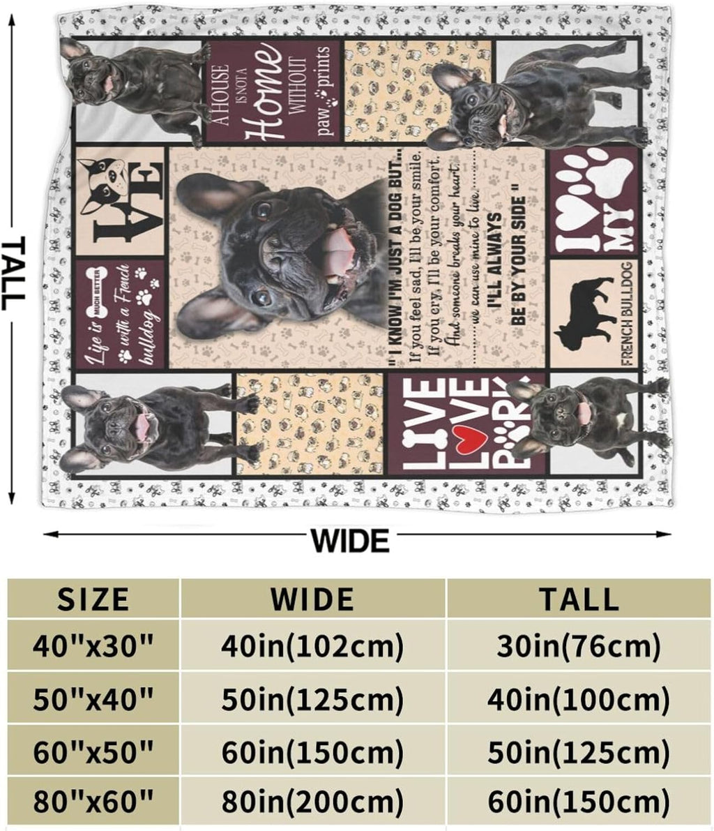 Pug Blanket Pug Throw Blanket Dog Flannel Stuff Merch Cozy Decor Fleece Plush Fuzzy Warm Soft Lightweight Bedding Gifts for Dog Lover Girls Women Men Boy Couch Sofa 50"X40"