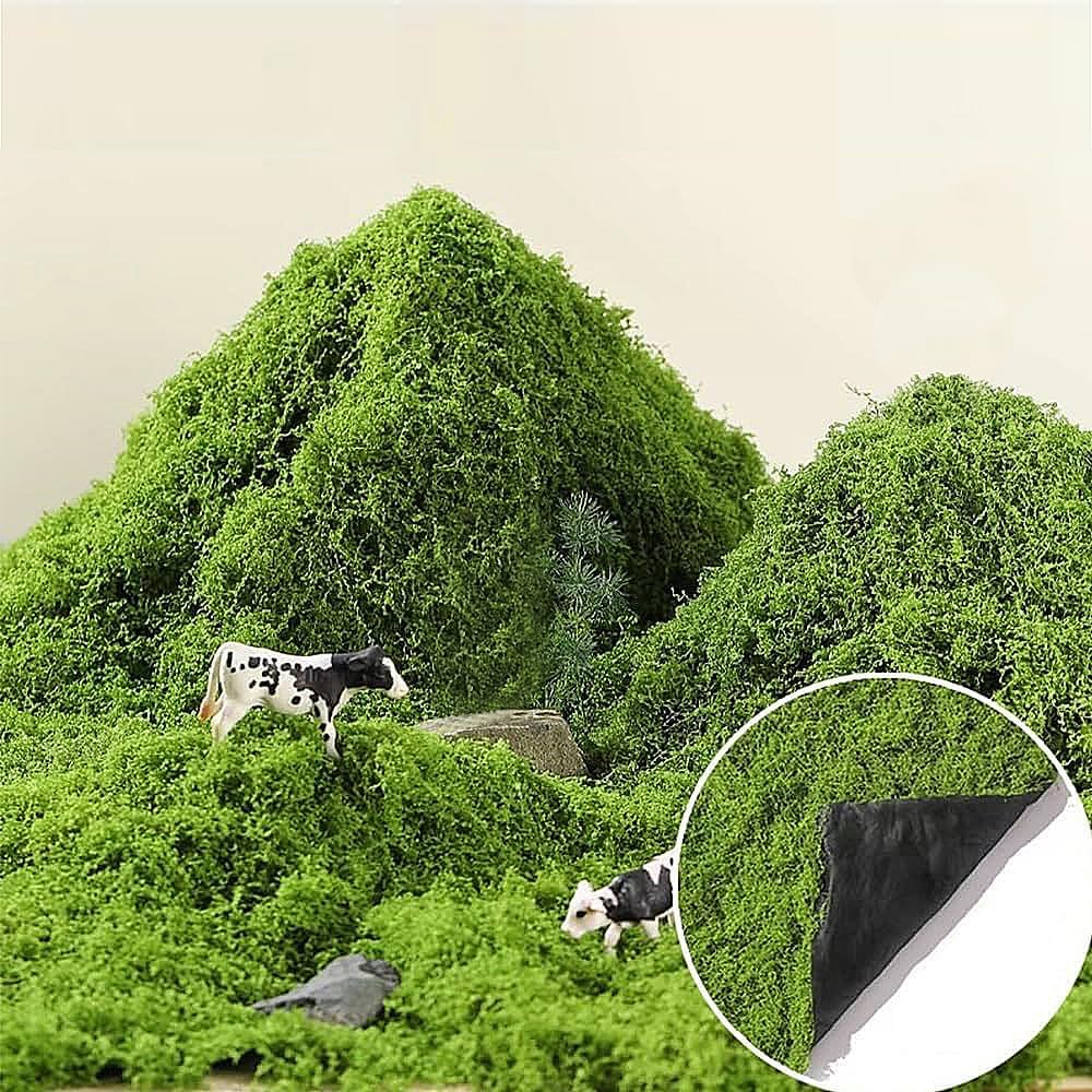 Artificial Green Moss Mat for Decoration Carpet Grass Wall, Natural Preserved Moss Mat, Green Moss Sheets for Crafts Woodland Decor Garden Party Decorations Wall Art DIY Project (19.68*19.68 inch)