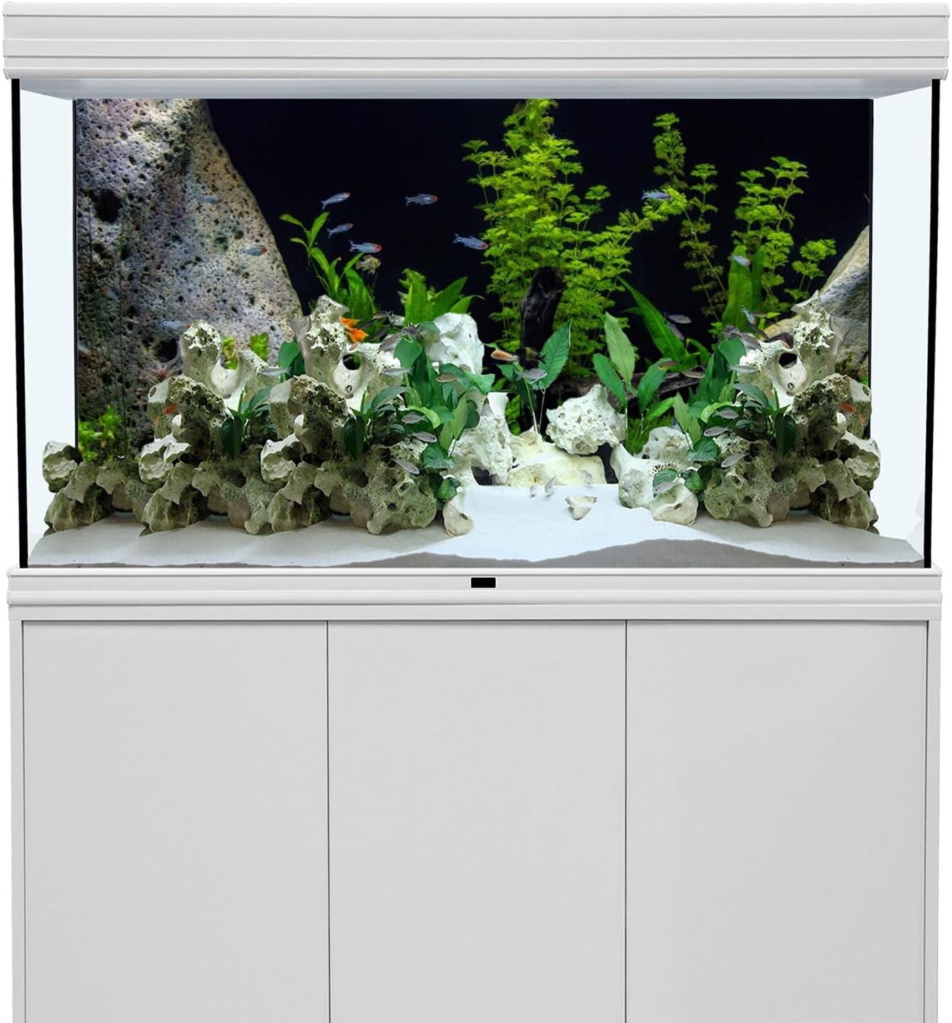 AWERT Vinyl Underwater Aquatic Plant Fish Tank Background Stone River Bed & Lake Aquarium Background 72x24 inches