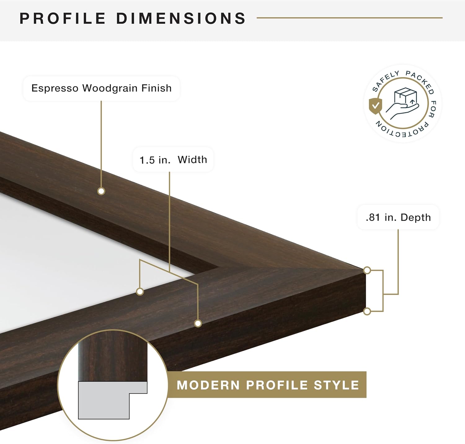 MCS Museum Poster Frame 24x36 Espresso Woodgrain, Vertical & Horizontal Wall Hanging Large Picture Frame for Photos, Posters & Art Prints (1-Pack)