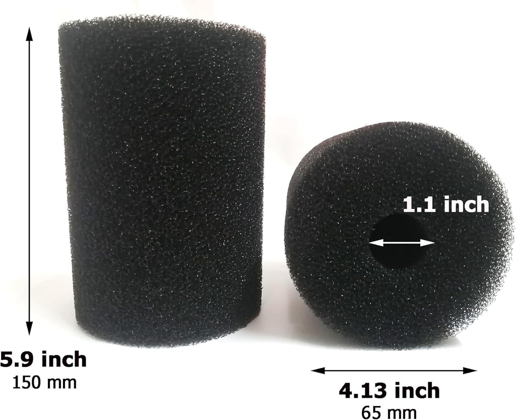 2 Pack Foam Filter Sponges for Canister Filters for Aquaclear 70/110 Filters X-Large Overflow Filter Box Intake Round Pre-Filter 5.91" x 4.13"
