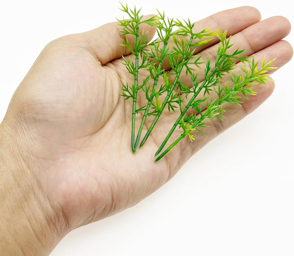 Woohome Model Miniature Bamboo Trees, Green Plastic Bamboo Trees for Building Model, Home Miniature Landscape Landform Diorama Project, 100 PCS, 2.36’’ and 3.15’’